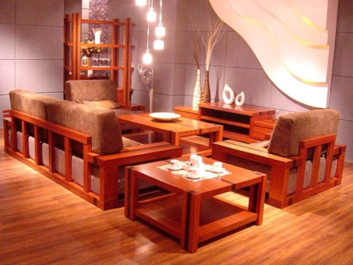 Desain ruang tamu furniture kayu